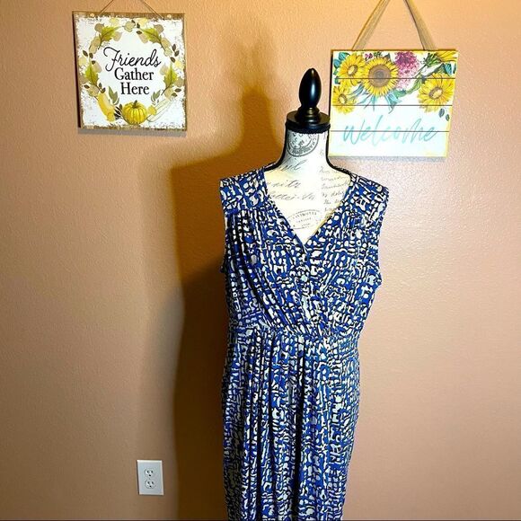 Charter club blue and beige dress - Picture 1 of 10